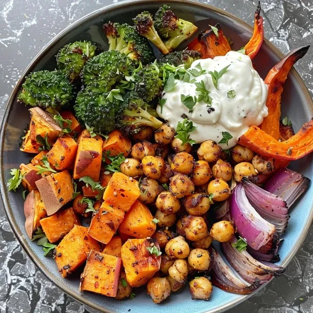 Detailed view of baked cauliflower florets with a smooth tahini drizzle.