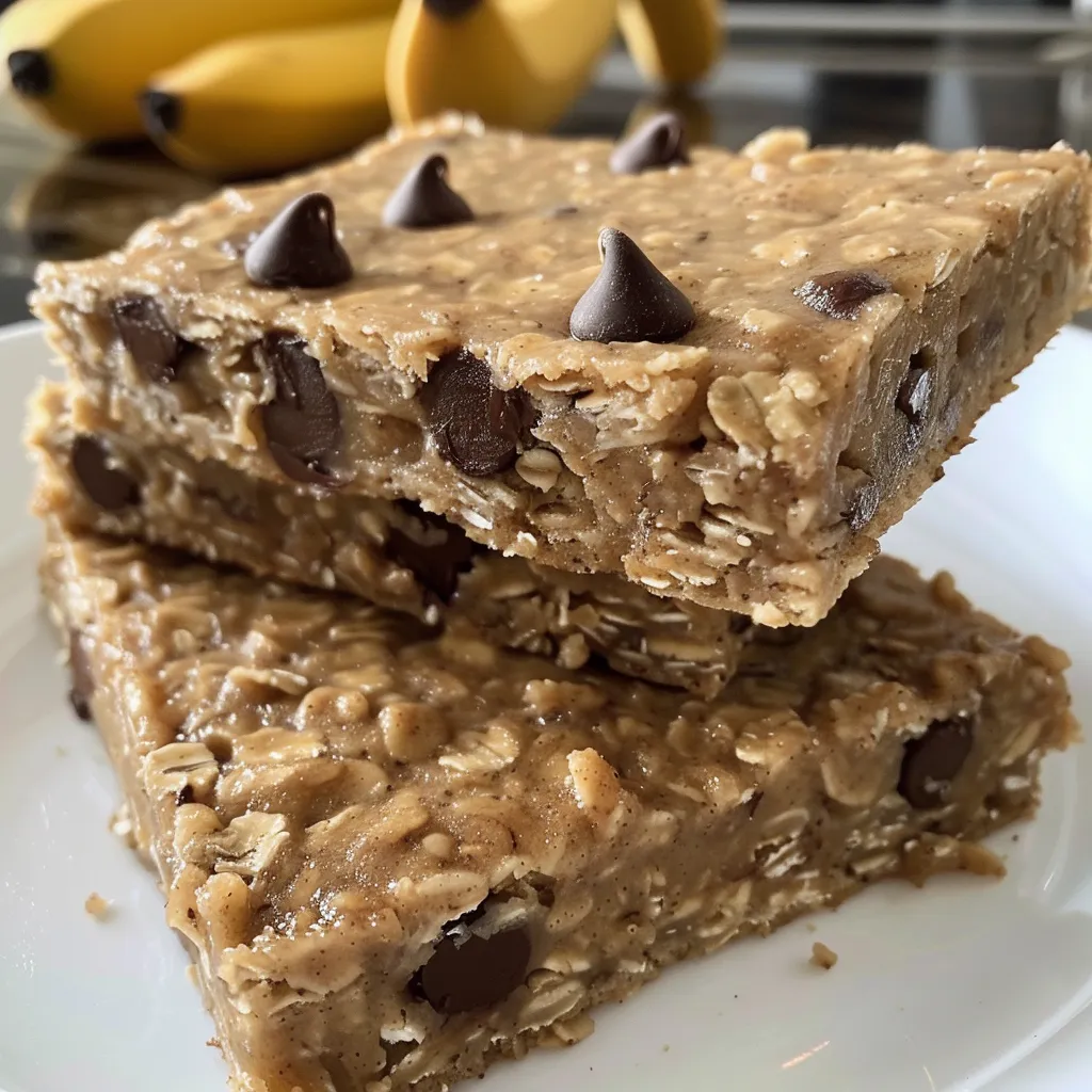 Appetizing banana bars with a soft, crumbly appearance, highlighting their nutritious ingredients.
