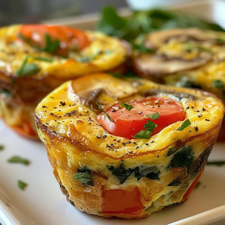 Juicy breakfast egg muffins displayed on a plate, showcasing their fluffy texture.
