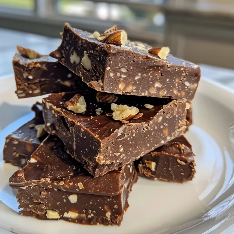 Delicious Easy Keto Fudge with a creamy appearance, featuring walnuts and chocolate.