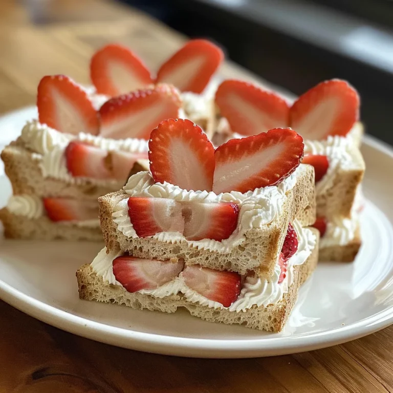 Juicy heart-shaped sandwiches with a creamy layer, showcased on a simple plate.