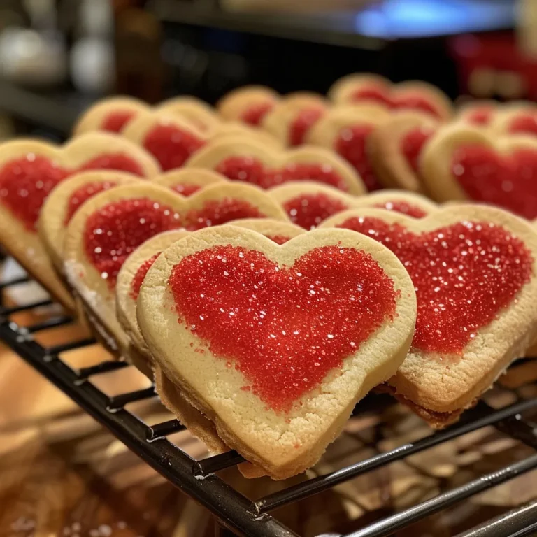 Juicy Valentine's Day cookies shaped like hearts, showcasing vibrant red hues.