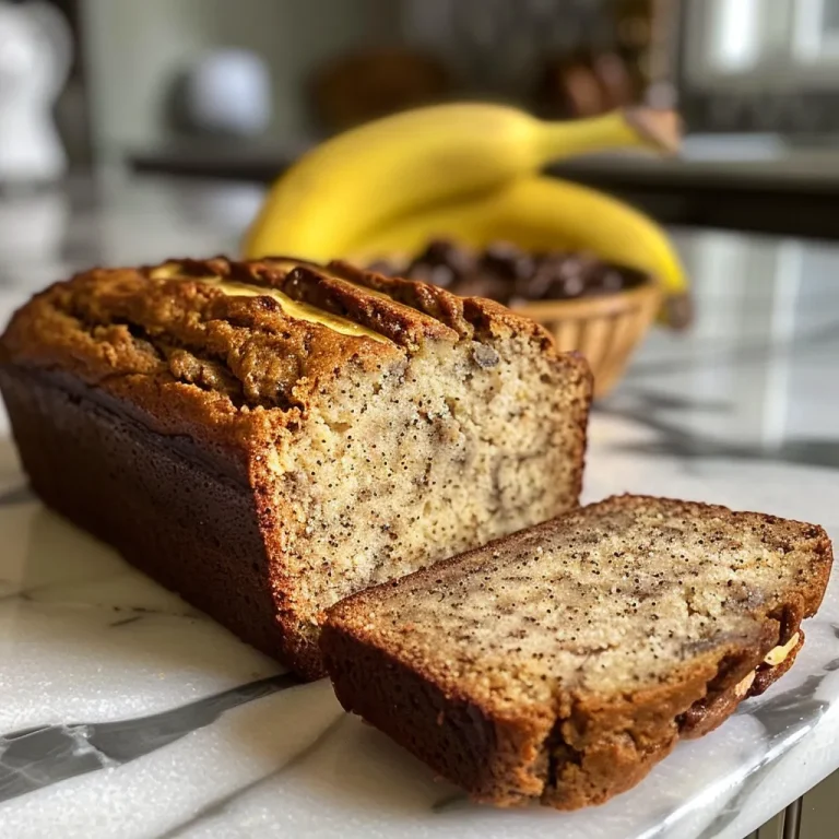 Effortlessly Delicious: Almond Flour Banana Bread for Every Occasion Detailed image of a banana bread slice enriched with almond flour and sprinkled with chocolate chips.