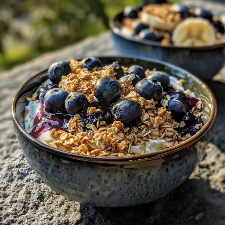 Juicy baked blueberry cottage cheese dish featuring vibrant blueberries and golden oats.