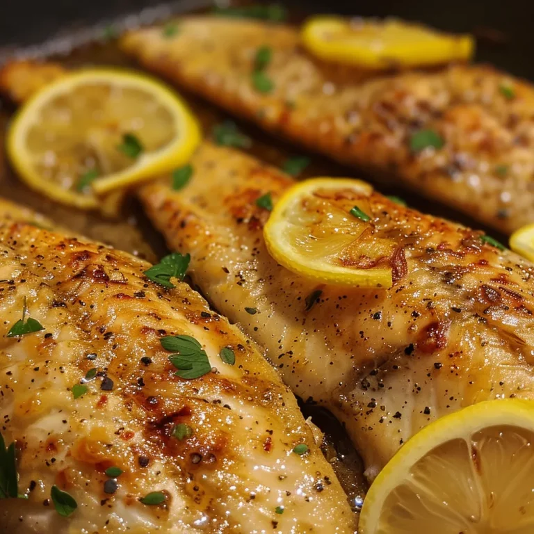 Side view of Baked Lemon Garlic Tilapia displaying a bright, zesty presentation.