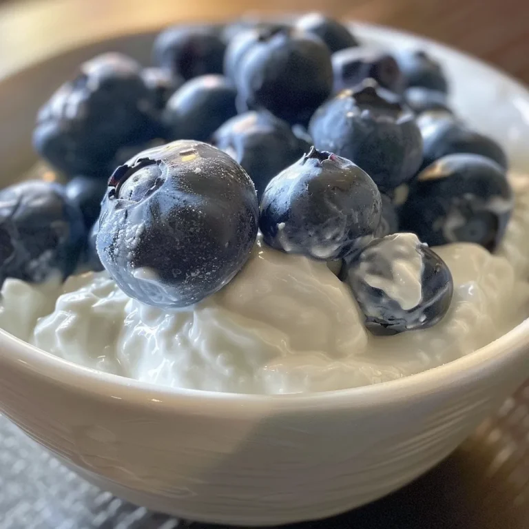 Detailed image of yogurt-coated blueberries, frozen into bite-sized clusters.