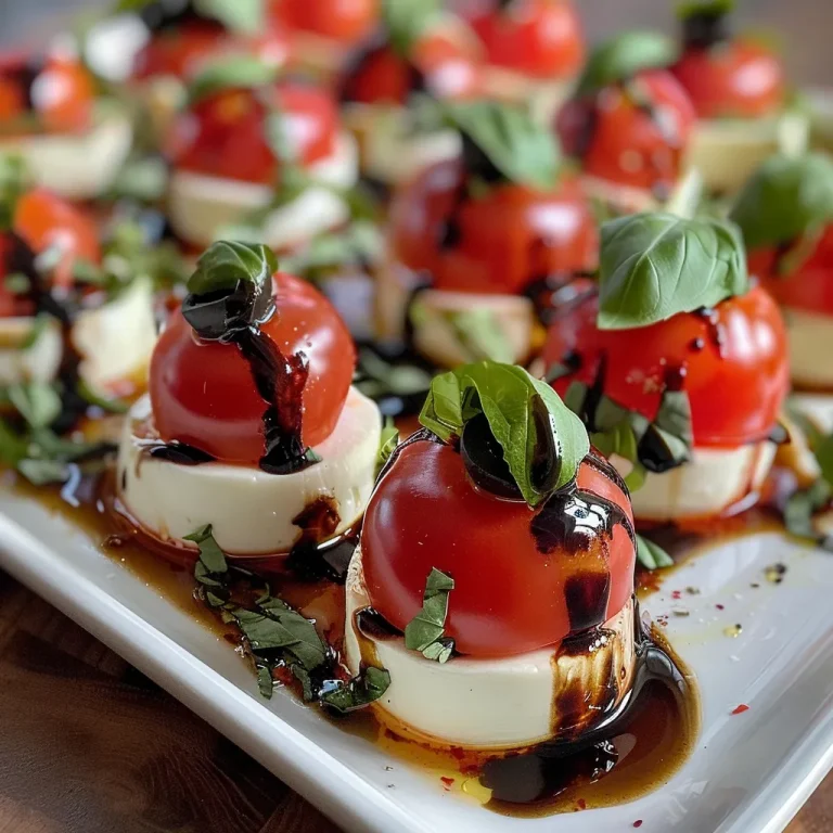 Colorful Caprese Ladybug Appetizers arranged on a white plate.