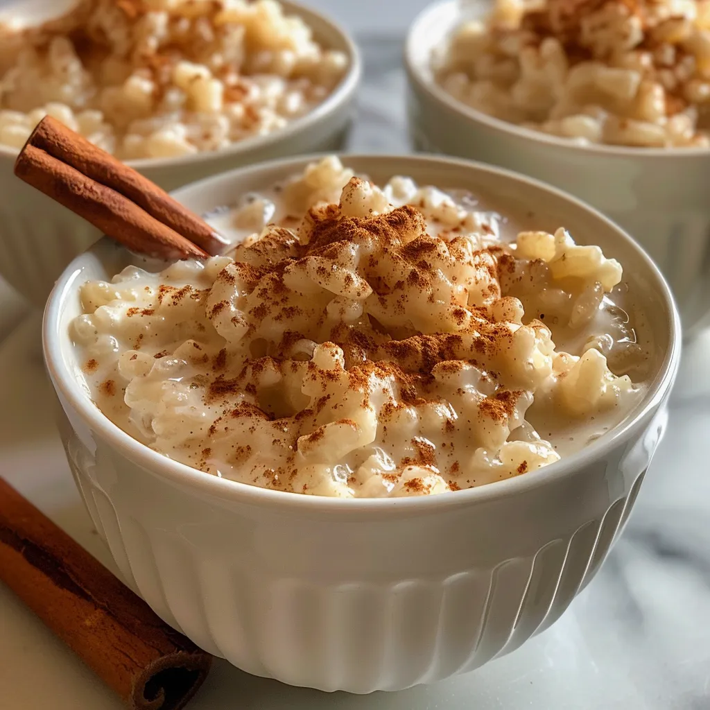 Instant Pot rice pudding with a creamy texture and a hint of vanilla.