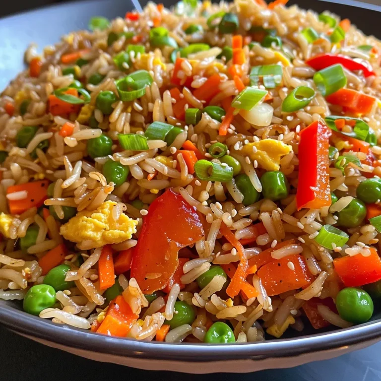 A side view of a delicious plate of fried rice featuring mixed vegetables and eggs.