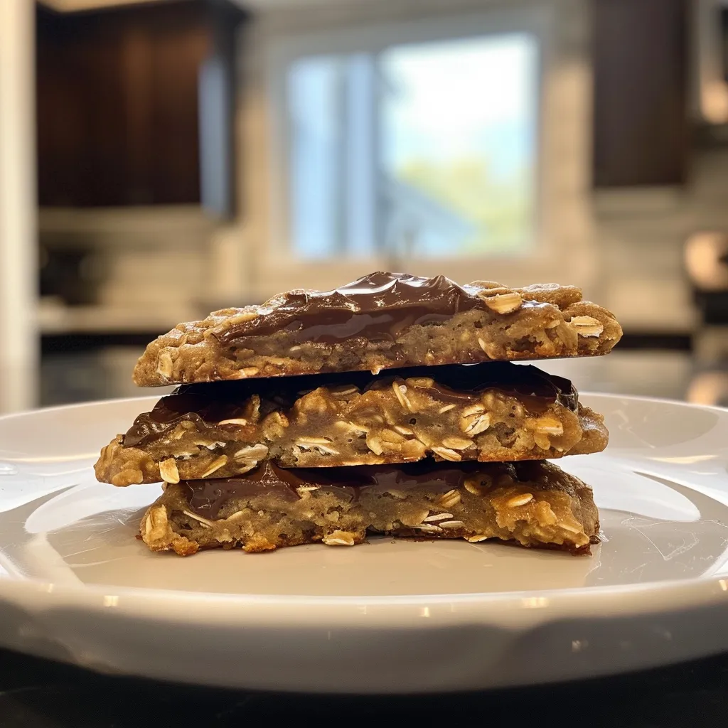 A mouth-watering close-up of healthy banana cookies with oats and cinnamon.