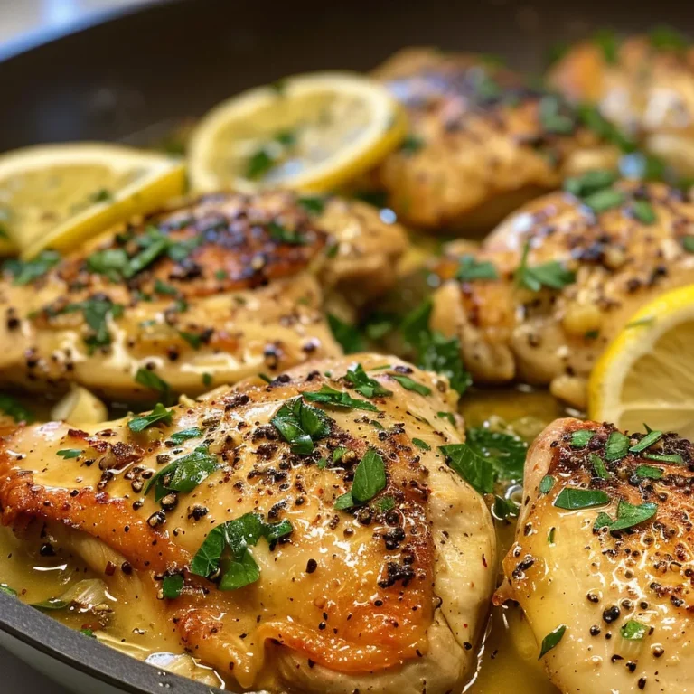 Delicious Lemon Butter Chicken with a glossy finish and fresh lemon zest on top.