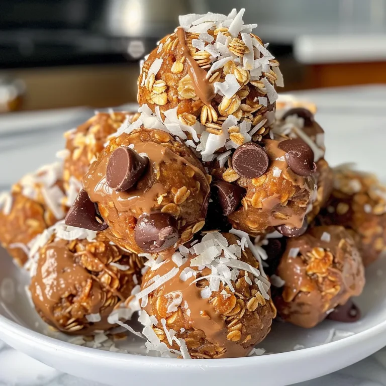 Effortless No Bake Energy Bites: Fuel Your Day with Flavor A detailed close-up of No Bake Energy Bites, highlighting the texture and mix of oats and coconut.