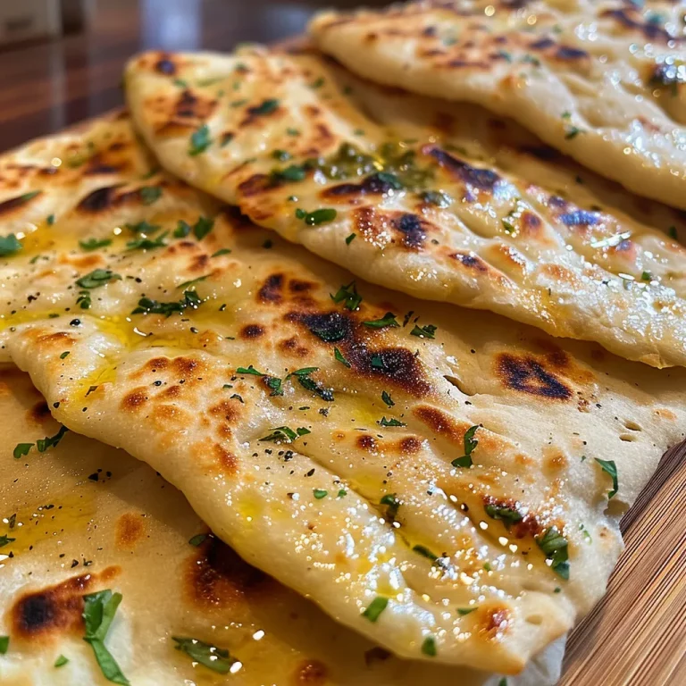 Juicy no-yeast flatbread resting on a frying pan, displaying its soft surface.