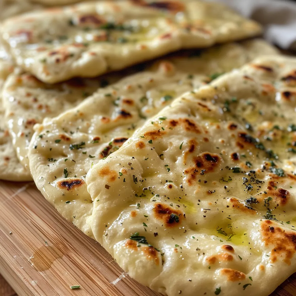 Appetizing flatbread made without yeast, showcasing a crispy edge and fluffy inside.