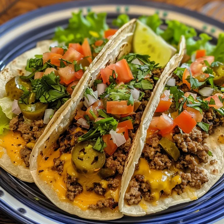 Close-up photo showcasing Smash Burger Tacos with toppings and sauces.