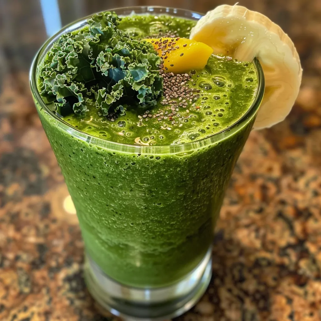 A glass of healthy green smoothie showcasing a blend of spinach and pineapple.