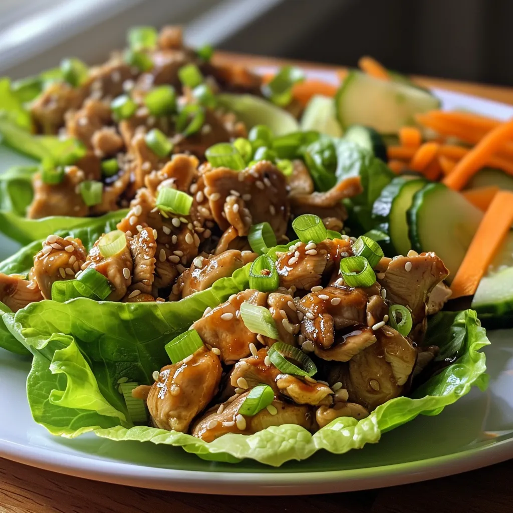 Fresh lettuce filled with savory Teriyaki Chicken and topped with sesame seeds.