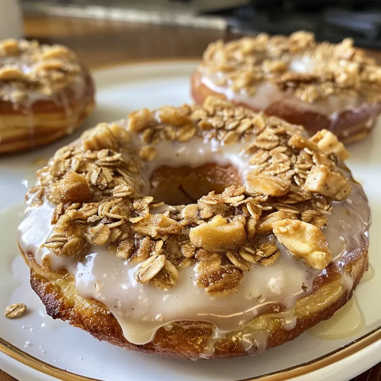 Deliciously Simple Banana Oat Donuts: A Healthy Twist on a Classic Treat Juicy Banana Oat Donuts with a light glaze and oats sprinkled on top.