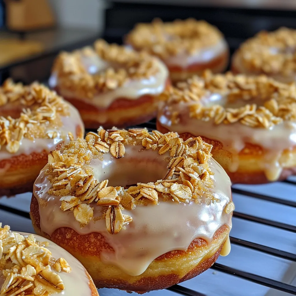 Tantalizing Banana Oat Donuts arranged neatly, highlighting their fluffy interior.