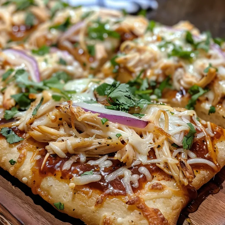 Juicy BBQ Chicken Flatbread displayed with melted cheese and a honey glaze.