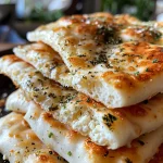 Textured flatbread featuring a layer of cottage cheese and spices.