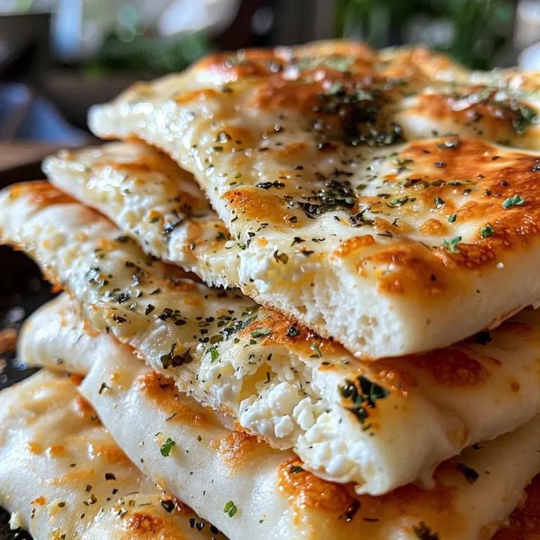 Textured flatbread featuring a layer of cottage cheese and spices.