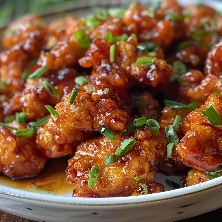 Side view of crispy chicken thighs coated in a shiny honey garlic sauce, garnished with sesame seeds.