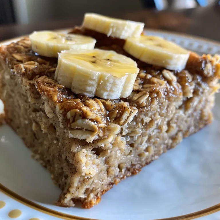 Delicious banana oatmeal snack cake with a texture showcasing oats and bananas.