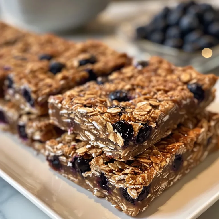 Juicy No Bake Almond Blueberry Oatmeal Bars showcasing blueberries and oats in detail.