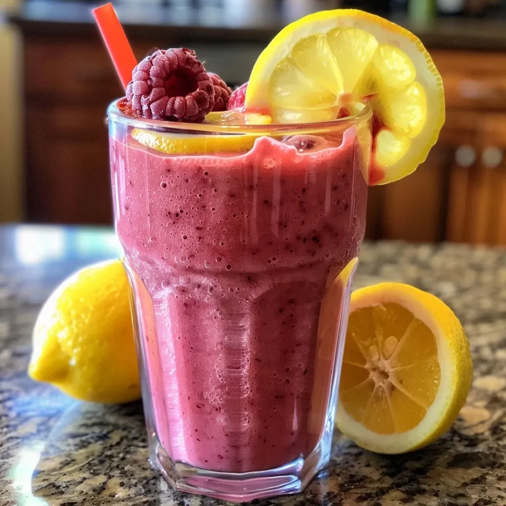 ['Close-up side view of a refreshing Citrus Berry Smoothie in a clear glass.', 'Detailed image of a vibrant Citrus Berry Smoothie with visible mixed berries.', 'Side view of a colorful smoothie highlighting berries and citrus ingredients.', 'Juicy Citrus Berry Smoothie in a glass, showcasing its rich texture and colors.']