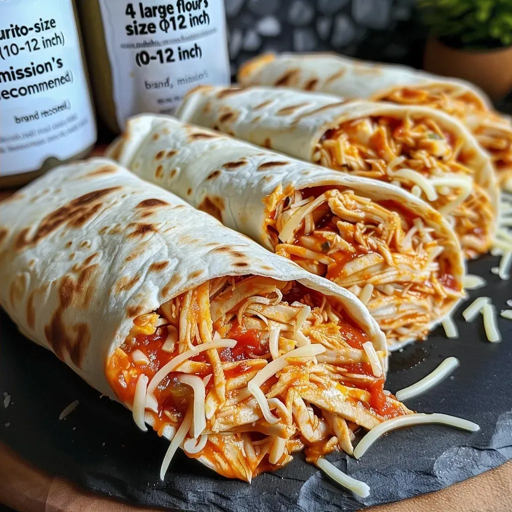 ['Close-up of crispy chicken wraps with visible ingredients.', 'Side view of juicy air fryer chicken wraps on a plate.', 'Delicious chicken wraps showcasing melted cheese and marinara.', 'Golden brown chicken wraps with a crispy texture, ready to eat.']
