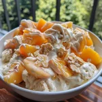 ['Close-up view of Frozen Peaches and Cream Yogurt Clusters with a creamy texture.', 'Side view of a delicious yogurt cluster featuring frozen peaches and yogurt coating.', 'Juicy Frozen Peaches and Cream Yogurt Clusters arranged attractively on a plate.', 'A collection of creamy yogurt clusters with chopped peaches, visually appealing and fresh.']