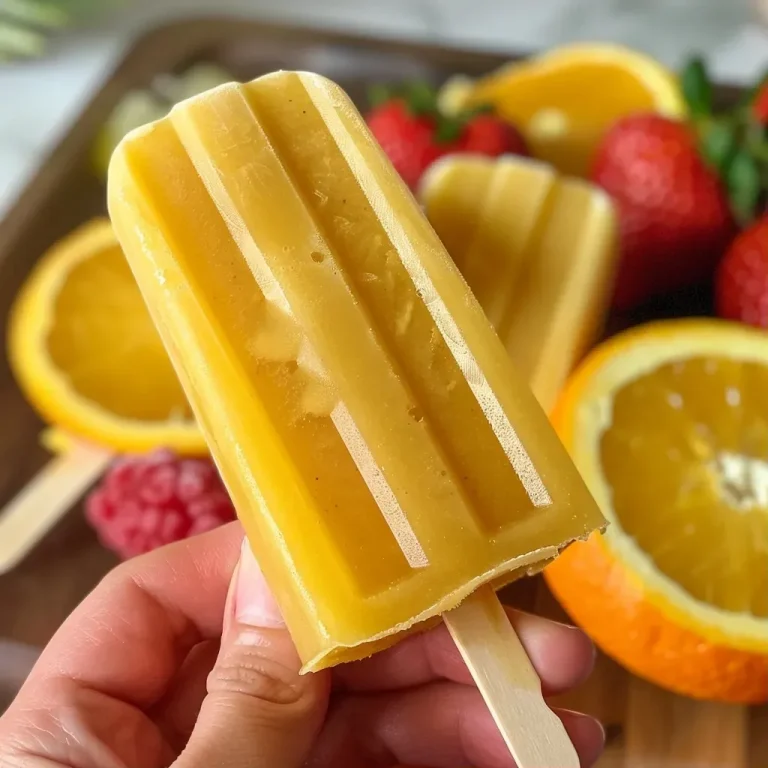 ['Side view of vibrant fruit smoothie popsicles with a glossy finish, showcasing various colors from the fruit.', 'Close-up of colorful fruit smoothie popsicles arranged side by side, highlighting their icy texture and fruity layers.', 'Detailed side view of refreshing fruit smoothie popsicles, featuring bright oranges, purple berries, and a creamy yogurt texture.', 'Juicy fruit smoothie popsicles displayed in a row, capturing the essence of summer with their colorful appearance.']