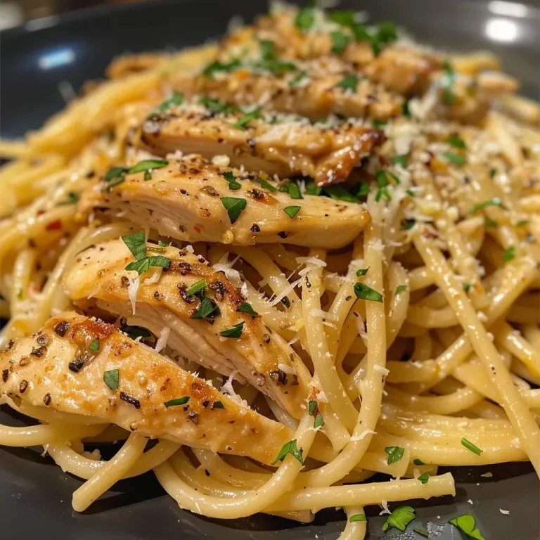 ['A close-up view of Garlic Butter Chicken Pasta with shiny coating and visible herbs.', 'Side view of a bowl of Garlic Butter Chicken Pasta showcasing chicken pieces and pasta strands.', 'Juicy Garlic Butter Chicken Pasta garnished with parsley and Parmesan cheese.', 'Detailed shot of Garlic Butter Chicken Pasta highlighting garlic cloves and spaghetti texture.']
