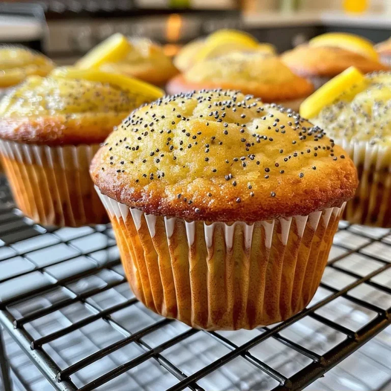 ['Close-up view of a golden-brown healthy lemon poppy seed muffin on a white plate.', 'Side view of a moist lemon poppy seed muffin, showcasing its fluffy texture and poppy seeds.', 'Delicious lemon poppy seed muffin with a light sprinkle of powdered sugar, highlighting its freshness.', 'Juicy and soft lemon poppy seed muffin with lemon zest visible, set against a simple background.']