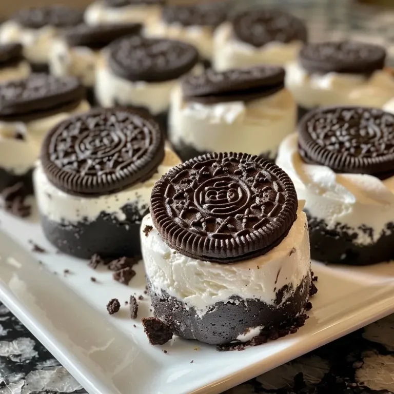 ['Close-up view of healthy no-bake Oreo cheesecake bites stacked on a plate.', 'Side view of creamy cheesecake bites topped with crushed Oreo thins and placed on a wooden table.', 'Delicious no-bake Oreo cheesecake bites with a glossy appearance, showcasing layers of cream cheese and yogurt.', 'A tempting arrangement of Oreo cheesecake bites against a rustic backdrop, highlighting their texture.']