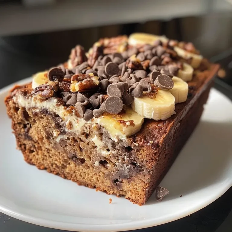 ['Close-up of mini banana bread slice with chocolate chips and walnuts.', 'Side view of a moist mini banana bread showcasing its texture and ingredients.', 'Juicy mini banana bread on a plate with visible chocolate chips and walnuts.', 'Detailed view of a mini banana bread slice, highlighting its soft interior and toppings.']