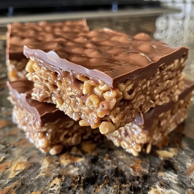 ['Close-up view of homemade No Bake Crunch Bars on a plate.', 'Side view of a stack of No Bake Crunch Bars, showcasing their crunchy texture.', 'Juicy No Bake Crunch Bars displayed on a rustic wooden table.', 'Tantalizing close-up of chocolate-covered No Bake Crunch Bars with crispy cereal.']