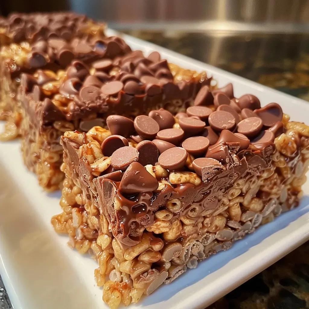 Close-up view of homemade No Bake Crunch Bars on a plate.