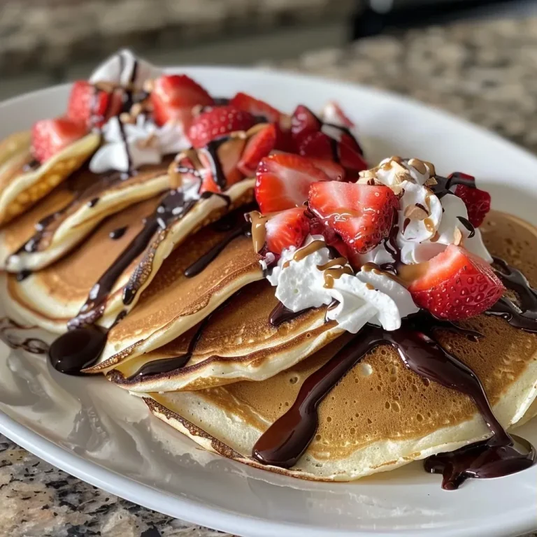 ['Close-up view of a pancake taco filled with berries and cream cheese.', 'Side view of a delicious pancake taco topped with chocolate syrup and strawberries.', 'Juicy pancake taco with vibrant berries and a drizzle of peanut butter.', 'Pancake taco showcasing layered cream cheese and whipped topping with fresh fruit.']