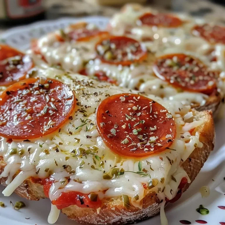 ['Close-up view of golden-brown pizza toast topped with melted cheese and mini pepperonis.', 'Side angle of pizza toast showcasing layers of cheese and vibrant pizza sauce on soft bread.', 'Juicy pizza toast featuring crispy edges, gooey mozzarella, and colorful pepperonis.', 'Appetizing slice of pizza toast with rich tomato sauce, stringy cheese, and pepperoni bites.']