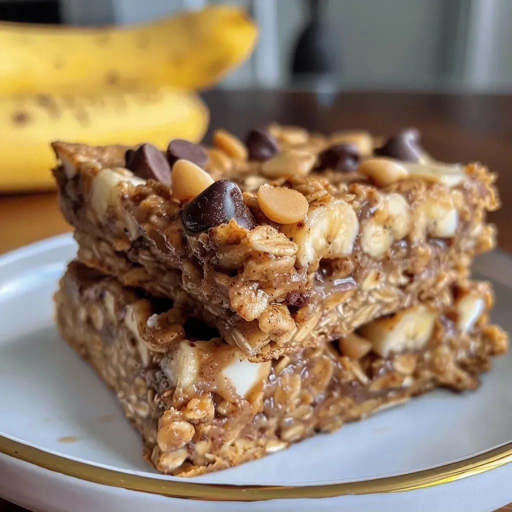 ['Close-up side view of a bowl of Protein Baked Oats topped with chocolate chips.', 'A delicious serving of Protein Baked Oats, featuring oats and chocolate chips.', 'Textured view of Protein Baked Oats with a drizzle of syrup and banana slices.', 'Side angle of Protein Baked Oats garnished with chocolate chips and spices.']