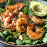 ['Close-up of a vibrant Citrus Shrimp and Avocado Salad with fresh greens and shrimp.', 'Colorful Citrus Shrimp and Avocado Salad featuring sliced avocado, shrimp, and greens.', 'A delicious Citrus Shrimp and Avocado Salad showcasing juicy shrimp and mixed greens.', 'Detailed view of a refreshing Citrus Shrimp and Avocado Salad with bright colors and textures.']