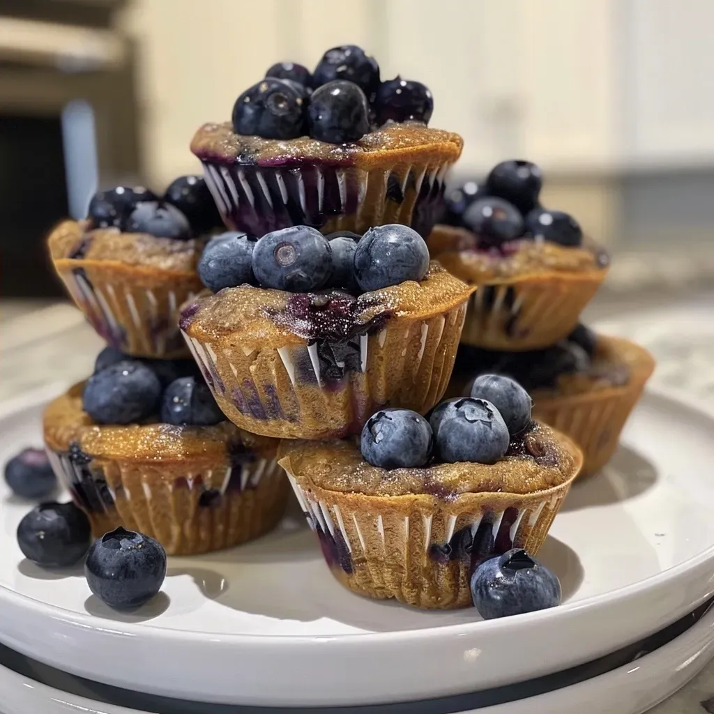 ['Close-up of blueberry protein cups with a creamy texture and fresh blueberries on top.', 'Side view of delicious blueberry protein cups in a white dish, showcasing their vibrant color.', 'Juicy blueberry protein cups filled with blueberries and cottage cheese, captured with a smartphone.', 'Tasty blueberry protein cups arranged neatly, highlighting their rich purple hue and creamy filling.']