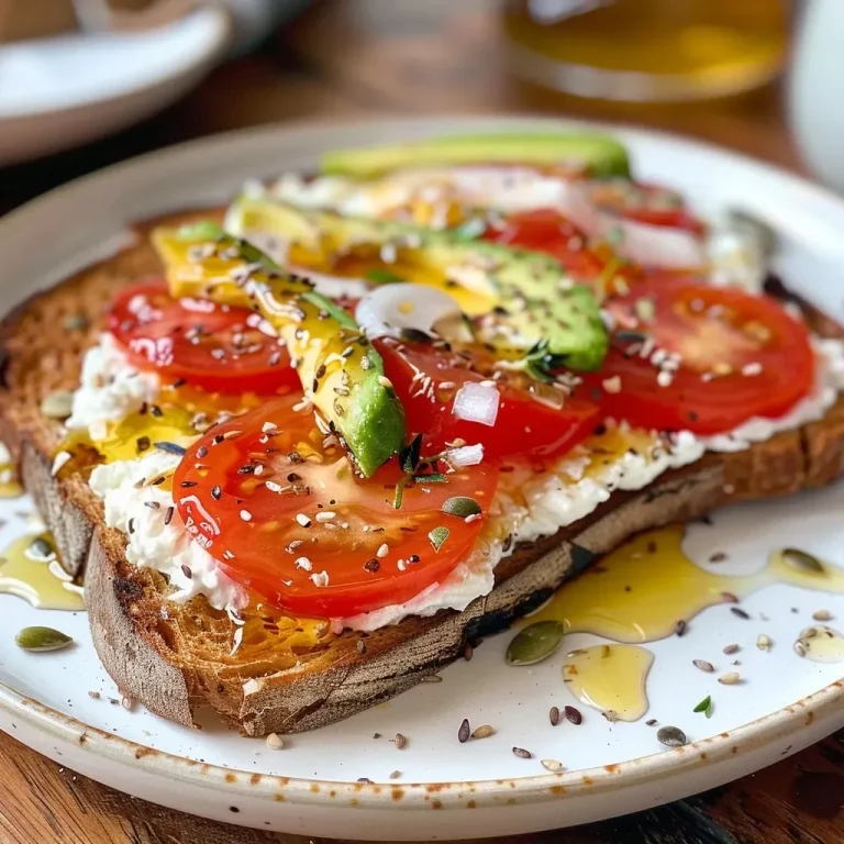 ['A close-up side view of a slice of whole grain toast topped with cottage cheese, drizzled with honey, and garnished with fresh berries.', 'A delicious slice of sourdough bread featuring cottage cheese, enhanced with a drizzle of olive oil and sprinkled with herbs.', 'A rustic toast showcasing creamy cottage cheese, garnished with sliced avocado and a sprinkle of salt and pepper.', 'A vibrant piece of toast topped with cottage cheese and colorful toppings like tomatoes and seeds, presented in a close-up shot.']