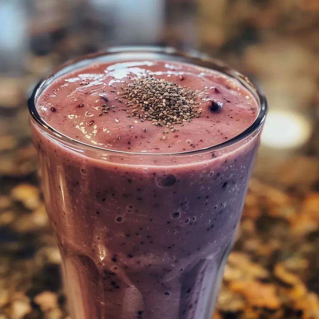 ['Close-up of a green smoothie with berries and chia seeds in a glass.', 'Side view of a vibrant, low-calorie smoothie filled with fruits and greens.', 'Juicy smoothie featuring spinach, banana, and Greek yogurt in a clear cup.', 'Refreshing fruit and vegetable smoothie topped with chia seeds on a table.']