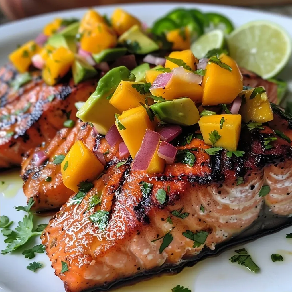 ['Close-up view of a colorful mango salsa with diced fruits and vegetables.', 'Vibrant mango salsa featuring chopped ingredients, displayed in a bowl.', 'Fresh mango salsa, highlighting diced mangoes, peppers, and herbs.', 'Detailed shot of a bowl of mango salsa with bright colors and textures.']