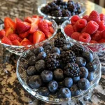 ['A vibrant assortment of mixed berries in clear cups, showcasing strawberries, blueberries, blackberries, and raspberries.', 'Close-up view of colorful mixed berry fruit cups filled with fresh strawberries, blueberries, blackberries, and raspberries.', 'Delicious fruit cups featuring juicy strawberries, blueberries, blackberries, and red raspberries, displayed in clear containers.', 'Fresh mixed berry fruit cups overflowing with ripe strawberries, blueberries, blackberries, and raspberries.']