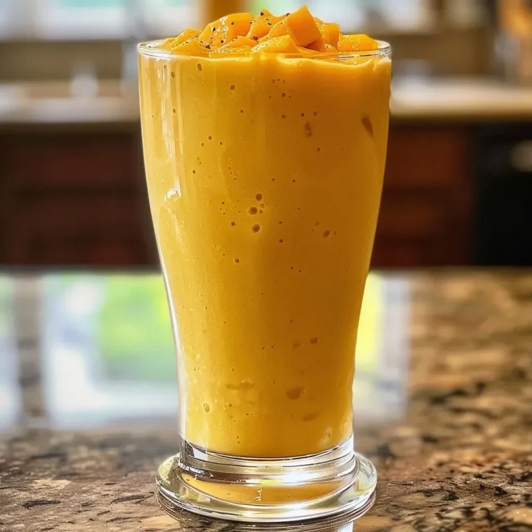 ['Close-up view of a creamy protein mango smoothie in a glass.', 'Side view of a vibrant mango smoothie with a thick consistency.', 'Delicious mango smoothie topped with a slice of mango and a straw.', 'Refreshing protein smoothie featuring mango, yogurt, and ice.']